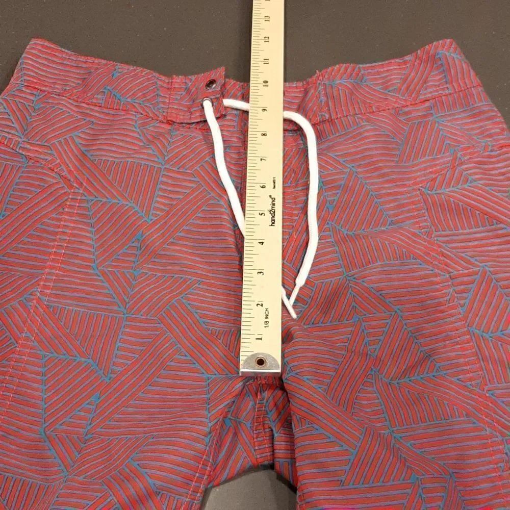 Trunks Surf and Swim Co. Aqua and Red Striped Pattern Trunks - Picture 10 of 10